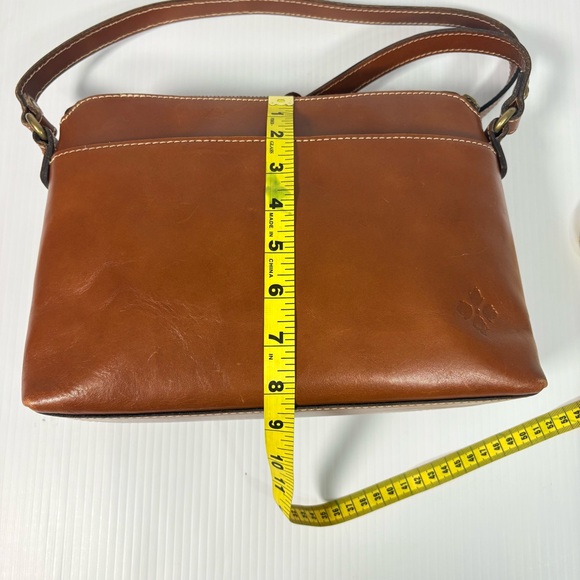 Patricia Nash Avellino Brown Full Grain Leather Adjustable Strap Crossbody Bag - Picture 12 of 16